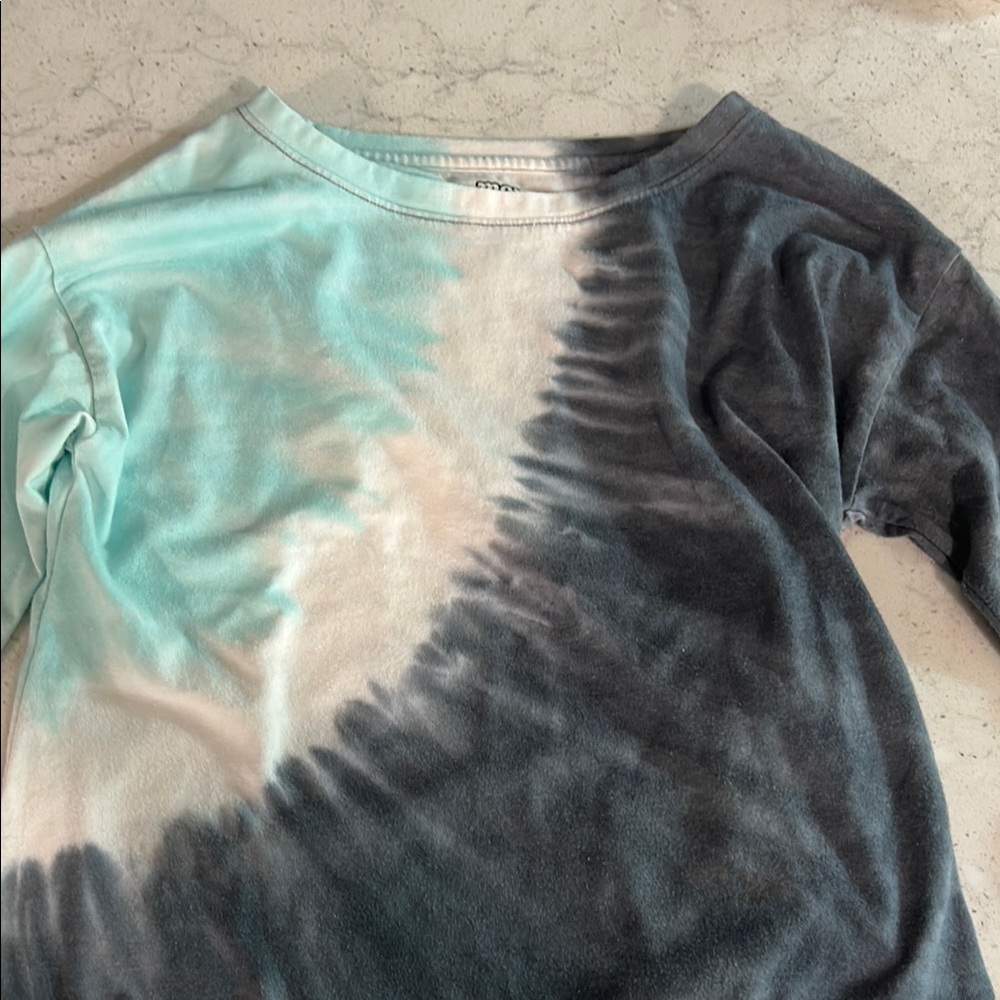 More Than Magic Tie-Dye Top in Blue and White